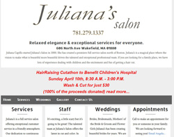 Juliana's Salon in Stoneham MA  website design by the DesignWard
